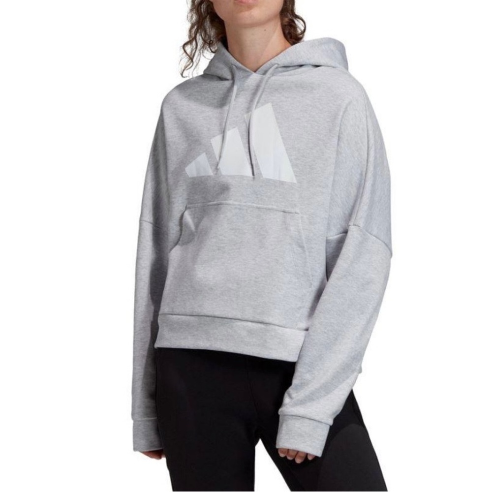 Adidas Light Gray Hoodie with Back Zipper